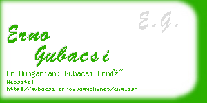 erno gubacsi business card